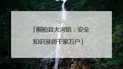 桐柏县大河镇：安全知识浸润千家万户