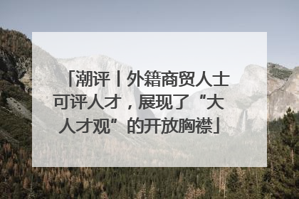 潮评丨外籍商贸人士可评人才，展现了“大人才观”的开放胸襟