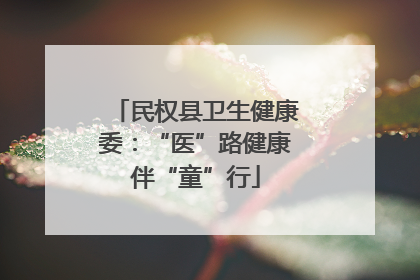 民权县卫生健康委：“医”路健康伴“童”行