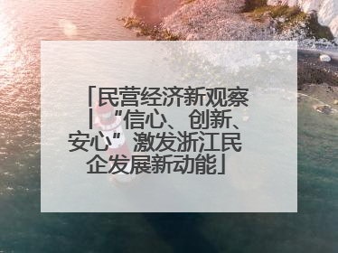 民营经济新观察丨“信心、创新、安心”激发浙江民企发展新动能