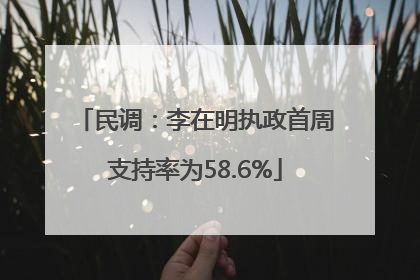 民调：李在明执政首周支持率为58.6%