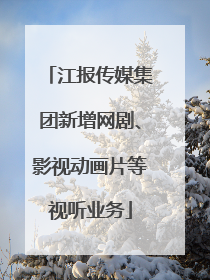 江报传媒集团新增网剧、影视动画片等视听业务