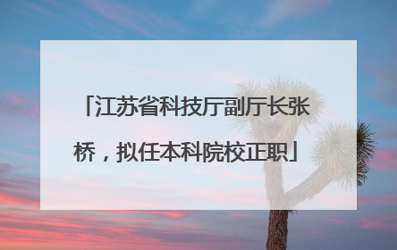 江苏省科技厅副厅长张桥，拟任本科院校正职