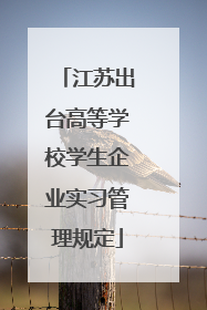 江苏出台高等学校学生企业实习管理规定