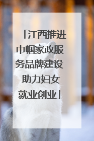 江西推进巾帼家政服务品牌建设 助力妇女就业创业