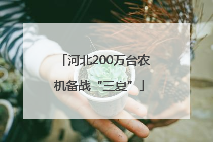河北200万台农机备战“三夏”