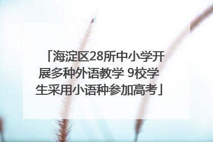 海淀区28所中小学开展多种外语教学 9校学生采用小语种参加高考