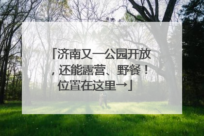 济南又一公园开放，还能露营、野餐！位置在这里→