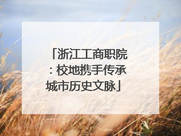 浙江工商职院：校地携手传承城市历史文脉