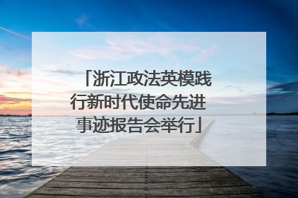 浙江政法英模践行新时代使命先进事迹报告会举行