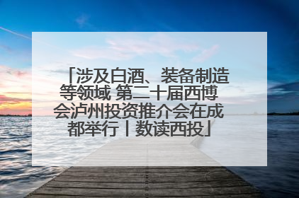 涉及白酒、装备制造等领域 第二十届西博会泸州投资推介会在成都举行丨数读西投