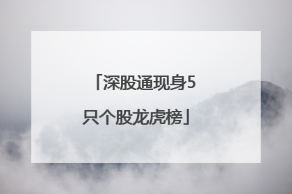 深股通现身5只个股龙虎榜
