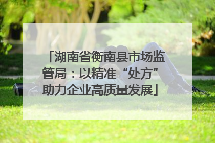 湖南省衡南县市场监管局：以精准“处方”助力企业高质量发展