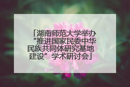湖南师范大学举办“推进国家民委中华民族共同体研究基地建设”学术研讨会