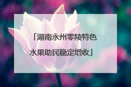 湖南永州零陵特色水果助民稳定增收