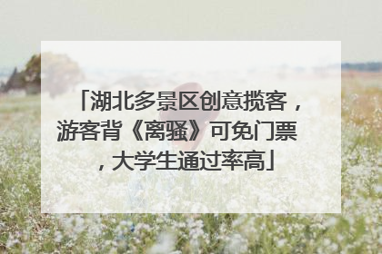 湖北多景区创意揽客，游客背《离骚》可免门票，大学生通过率高