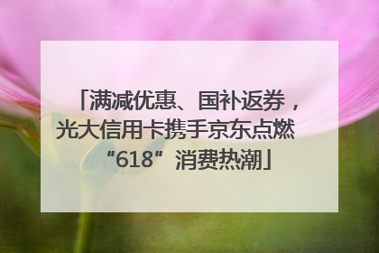 满减优惠、国补返券，光大信用卡携手京东点燃“618”消费热潮