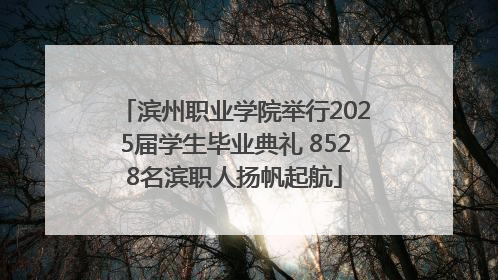 滨州职业学院举行2025届学生毕业典礼 8528名滨职人扬帆起航