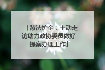漯法护企：主动走访助力政协委员做好提案办理工作