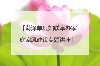 菏泽单县妇联举办家庭家风建设专题讲座