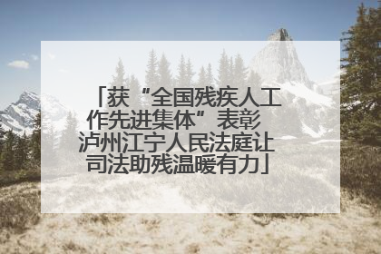 获“全国残疾人工作先进集体”表彰 泸州江宁人民法庭让司法助残温暖有力