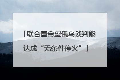 联合国希望俄乌谈判能达成“无条件停火”