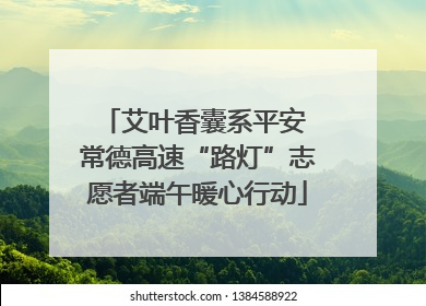 艾叶香囊系平安 常德高速“路灯”志愿者端午暖心行动