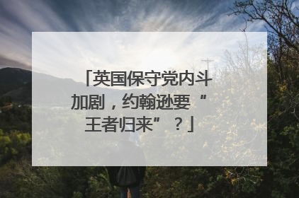 英国保守党内斗加剧，约翰逊要“王者归来”？