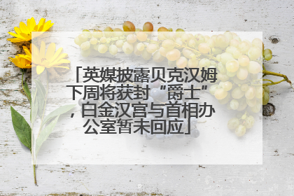 英媒披露贝克汉姆下周将获封“爵士”，白金汉宫与首相办公室暂未回应