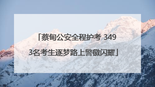 蔡甸公安全程护考 3493名考生逐梦路上警徽闪耀