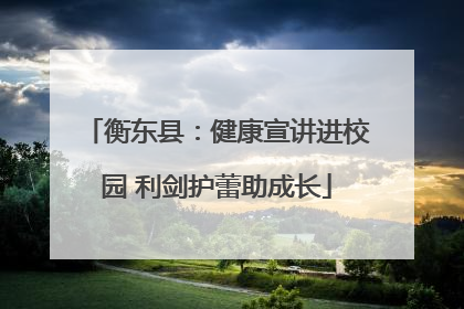 衡东县：健康宣讲进校园 利剑护蕾助成长