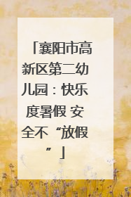襄阳市高新区第二幼儿园：快乐度暑假 安全不“放假”
