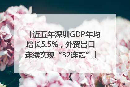 近五年深圳GDP年均增长5.5%，外贸出口连续实现“32连冠”