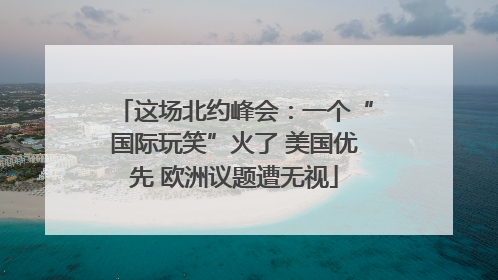 这场北约峰会：一个“国际玩笑”火了 美国优先 欧洲议题遭无视