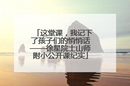 这堂课，我记下了孩子们的悄悄话——徐星院士山师附小公开课纪实
