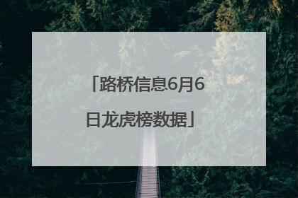 路桥信息6月6日龙虎榜数据