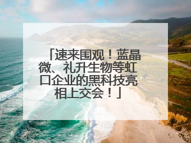 速来围观！蓝晶微、礼升生物等虹口企业的黑科技亮相上交会！