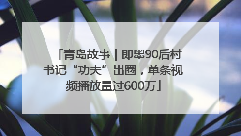 青岛故事｜即墨90后村书记“功夫”出圈，单条视频播放量过600万