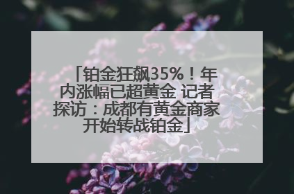 铂金狂飙35%！年内涨幅已超黄金 记者探访：成都有黄金商家开始转战铂金