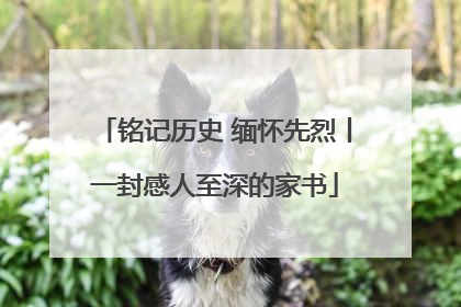 铭记历史 缅怀先烈丨一封感人至深的家书