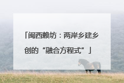 闽西赖坊：两岸乡建乡创的“融合方程式”