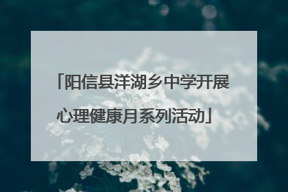 阳信县洋湖乡中学开展心理健康月系列活动