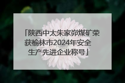 陕西中太朱家峁煤矿荣获榆林市2024年安全生产先进企业称号
