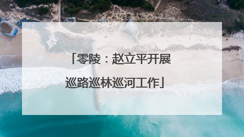 零陵：赵立平开展巡路巡林巡河工作