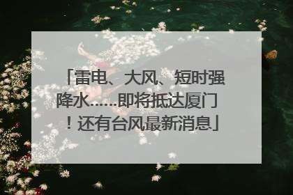 雷电、大风、短时强降水……即将抵达厦门！还有台风最新消息