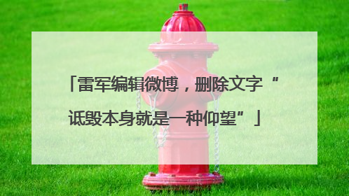 雷军编辑微博，删除文字“诋毁本身就是一种仰望”