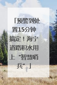 预警到处置15分钟搞定！海宁道路积水用上“智慧哨兵”