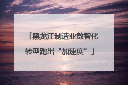 黑龙江制造业数智化转型跑出“加速度”