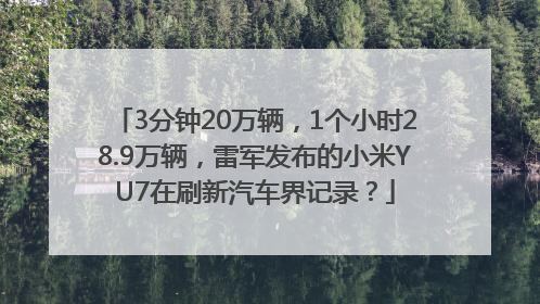 3分钟20万辆，1个小时28.9万辆，雷军发布的小米YU7在刷新汽车界记录？