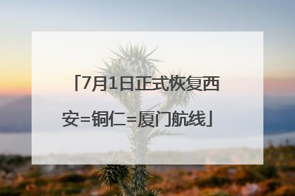 7月1日正式恢复西安=铜仁=厦门航线